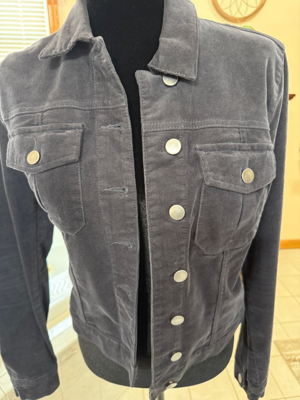Kut from the Kloth Charcoal Corduroy Button-Front Jacket